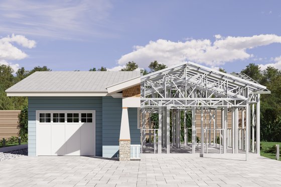 Exterior - Front Elevation 6 for Craftsman House Plan #1106-168 - 1 bed, 1 bath