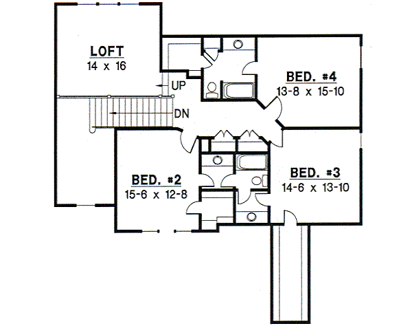 European Floor Plan - Upper Floor Plan #67-280