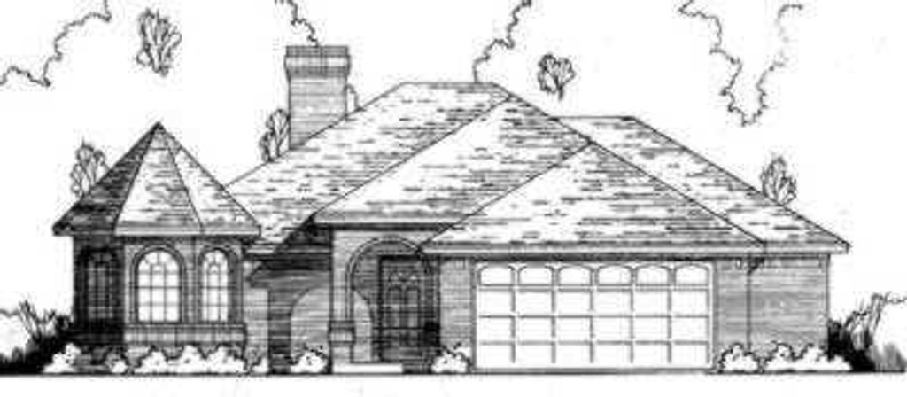 Exterior - Front Elevation 2 for European House Plan #40-292 - 3 bed, 2 bath