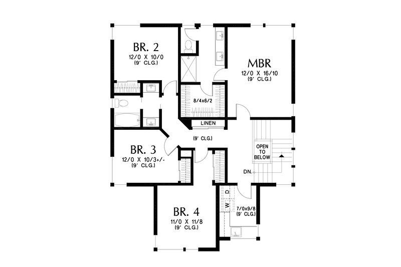House Plan Design - Floor Plan - Upper Floor for Prairie House Plan #48-1060 - 4 bed, 2.5 bath