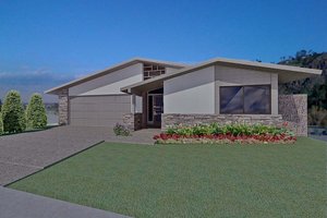 Ranch Exterior - Front Elevation Plan #489-2