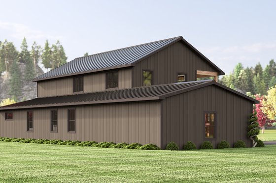 Exterior - Rear Elevation 3 for Barndominium House Plan #1064-338 - 4 bed, 2.5 bath