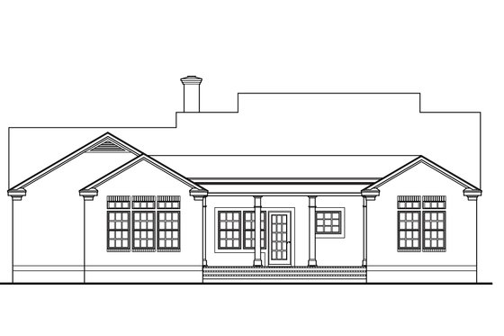 Exterior - Rear Elevation for Southern House Plan #406-278 - 3 bed, 2 bath