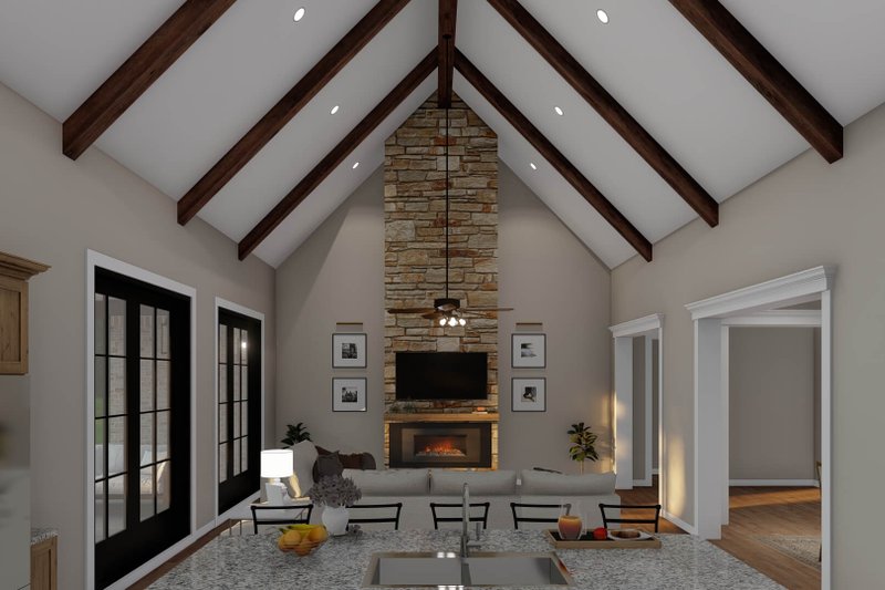 Architectural House Design - Interior - Family Room 1 for European House Plan #923-7 - 3 bed, 2.5 bath