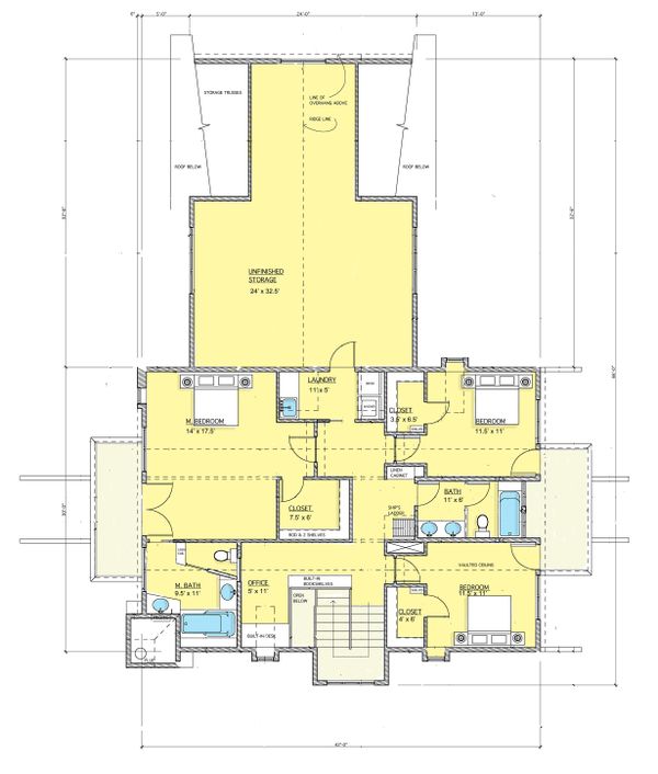 Contemporary Floor Plan - Upper Floor Plan #573-2