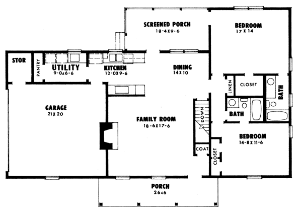 Ranch Floor Plan - Main Floor Plan #10-123