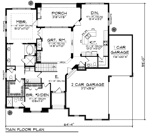 Home Plan - Craftsman Floor Plan - Main Floor Plan #70-924