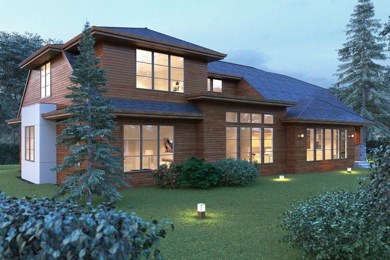 House Plan Design - Exterior - Rear Elevation for Modern House Plan #1066-53 - 4 bed, 3.5 bath
