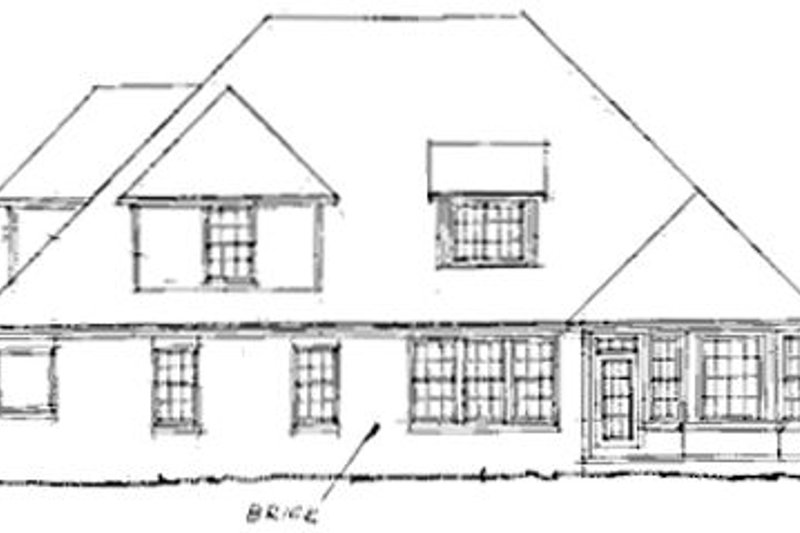 Home Plan - Exterior - Rear Elevation for Traditional House Plan #20-185 - 4 bed, 3.5 bath