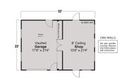 Traditional Style House Plan - 0 Beds 0 Baths 704 Sq/Ft Plan #124-629 Floor 
