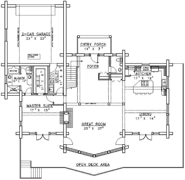 Architectural House Design - Log Floor Plan - Main Floor Plan #117-104