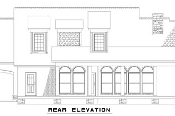 Exterior - Rear Elevation for Traditional House Plan #17-2851 - 3 bed, 2.5 bath