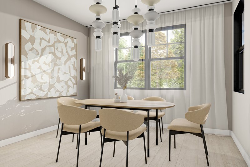 Architectural House Design - Interior - Dining Room for Ranch House Plan #124-1373 - 4 bed, 3 bath
