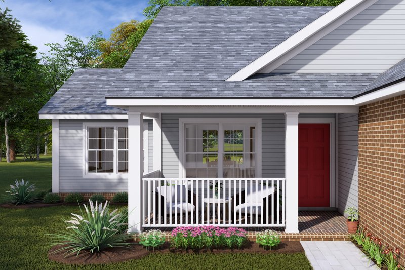Dream House Plan - Exterior - Covered Porch for Traditional House Plan #513-2053 - 2 bed, 2 bath