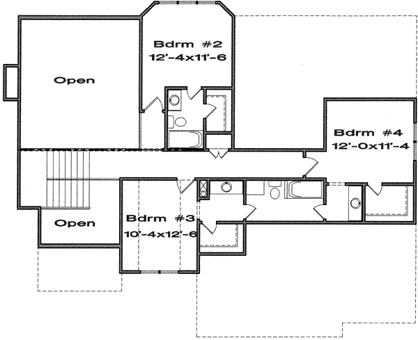 European Floor Plan - Upper Floor Plan #6-180