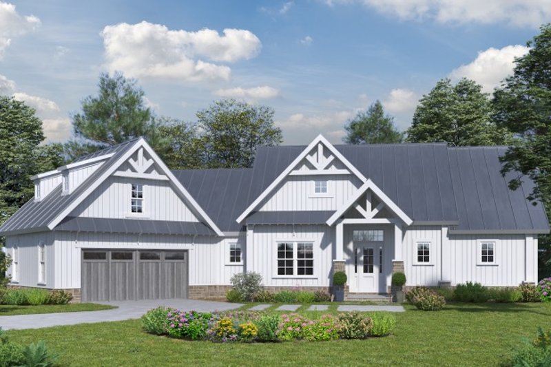 House Plan Design - Exterior - Front Elevation 4 for Ranch House Plan #54-484 - 4 bed, 3 bath
