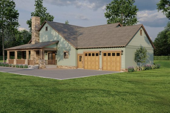Exterior - Rear Elevation for Country House Plan #923-341 - 2 bed, 2 bath