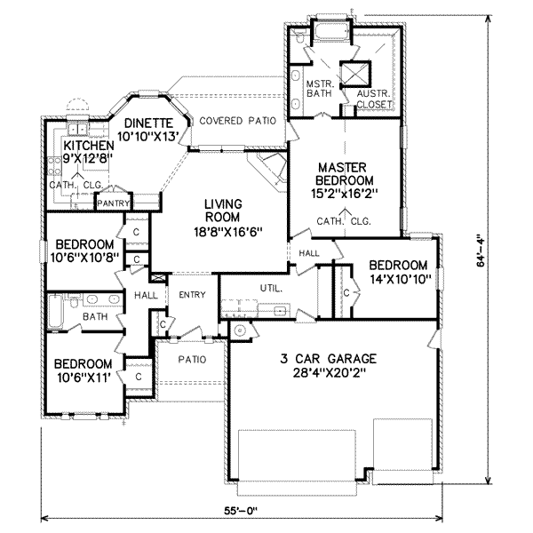Traditional Floor Plan - Main Floor Plan #65-505
