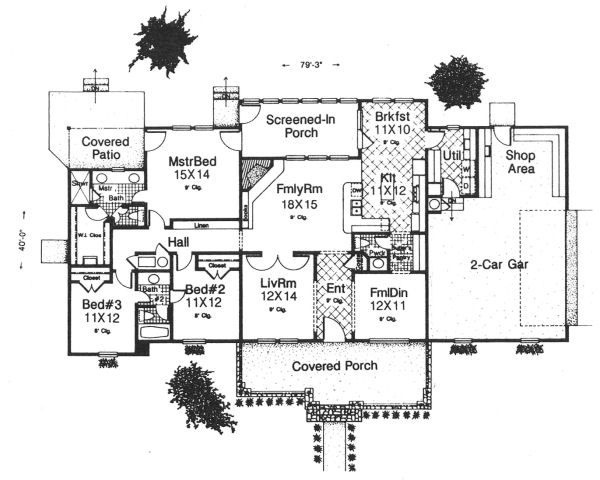 Craftsman Floor Plan - Main Floor Plan #310-606