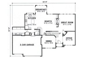 Floor Plan - Main Floor for European House Plan #67-604 - 4 bed, 3.5 bath