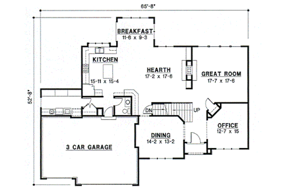 Floor Plan - Main Floor for European House Plan #67-604 - 4 bed, 3.5 bath