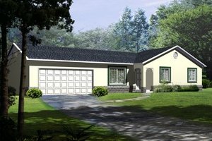 Ranch Exterior - Front Elevation Plan #1-167