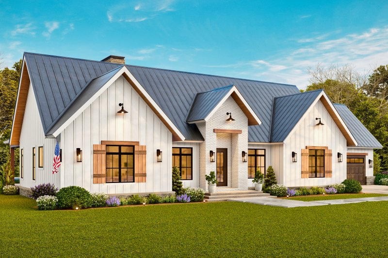 Architectural House Design - Exterior - Front Elevation 10 for Farmhouse House Plan #119-470 - 3 bed, 3 bath