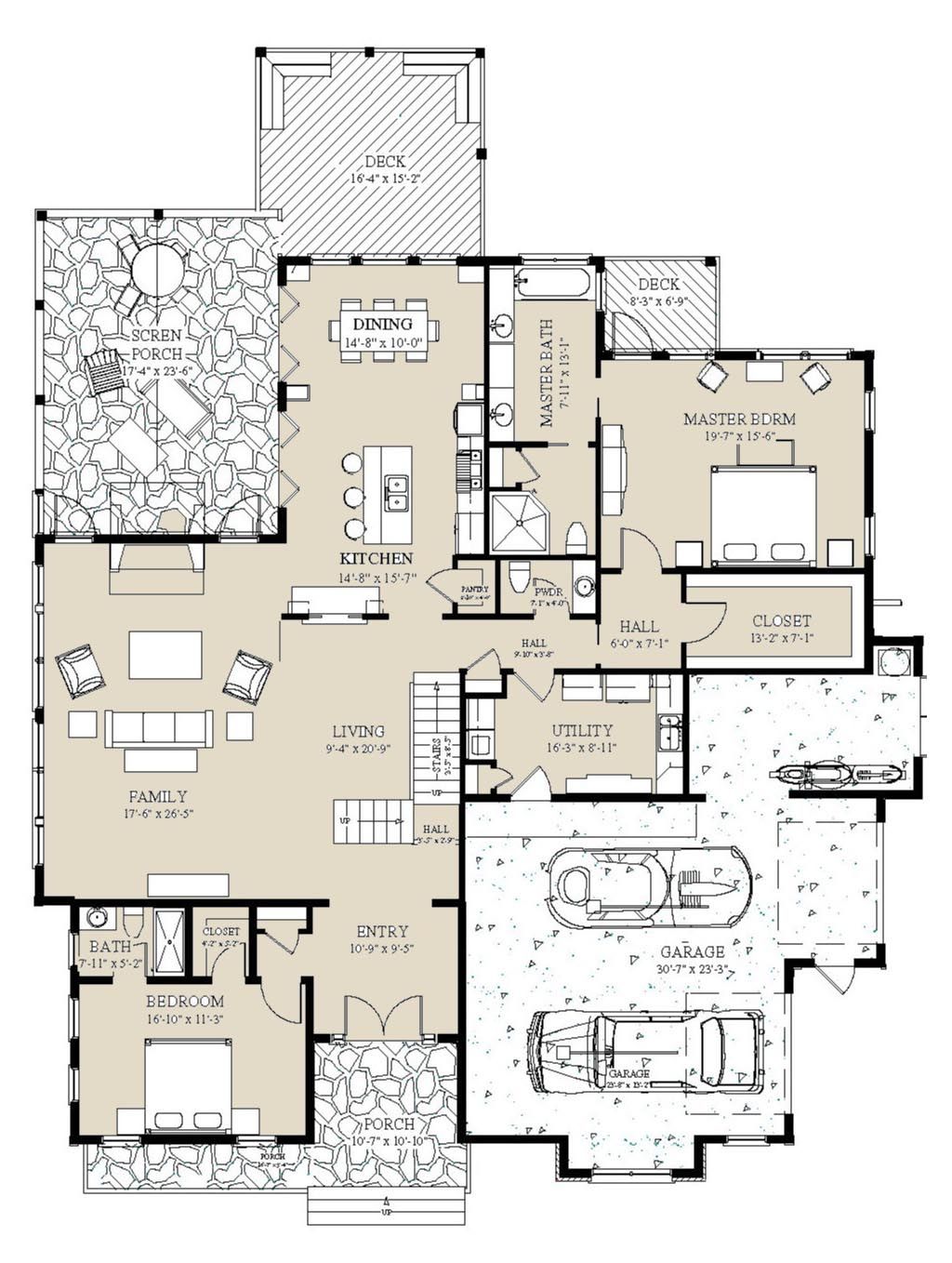Craftsman Style House Plan - 5 Beds 6.5 Baths 5039 Sq/Ft Plan #921-3 ...