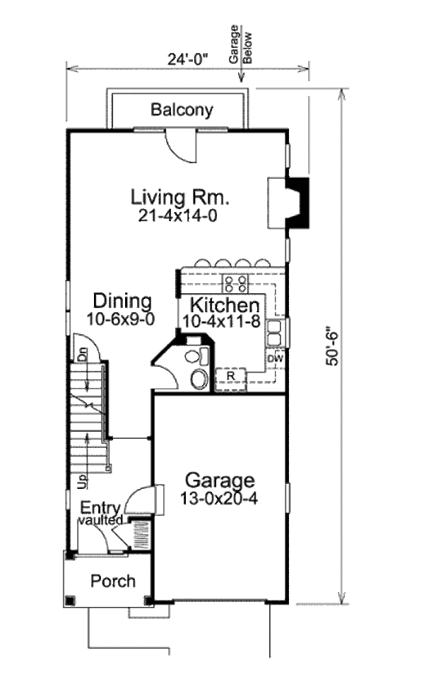 Architectural House Design - Cottage Floor Plan - Main Floor Plan #57-316