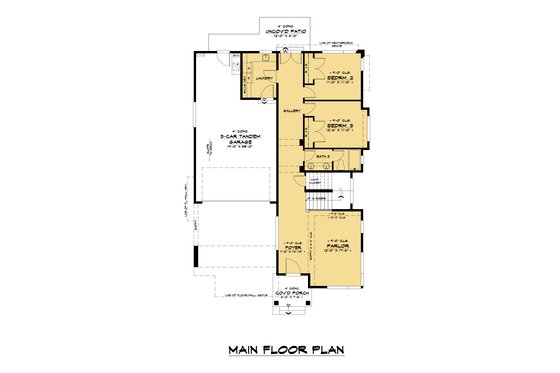 Floor Plan - Main Floor for Contemporary House Plan #1066-138 - 4 bed, 3 bath