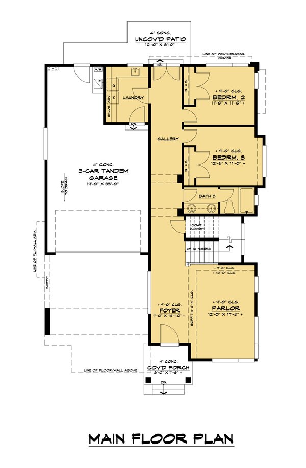 Contemporary Floor Plan - Main Floor Plan #1066-138