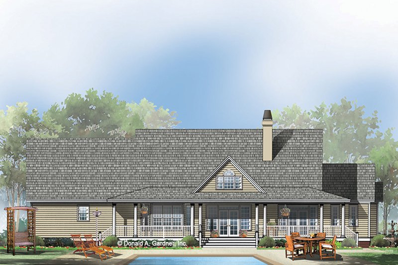 Home Plan - Exterior - Rear Elevation for Country House Plan #929-535 - 4 bed, 4 bath