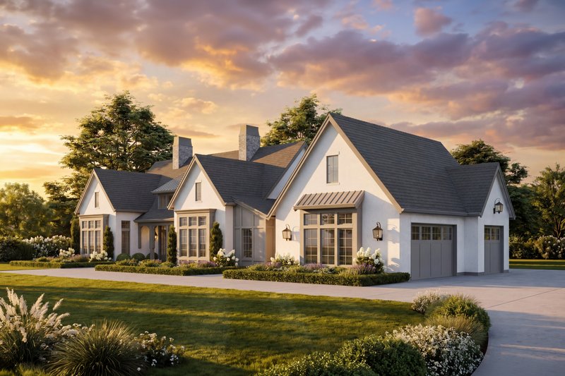 Home Plan - Exterior - Front Elevation 3 for Contemporary House Plan #1114-109 - 4 bed, 3 bath