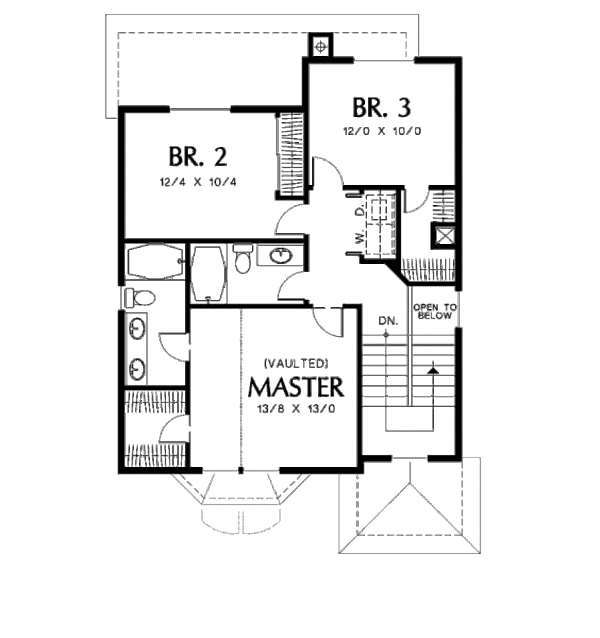 Traditional Floor Plan - Upper Floor Plan #48-318