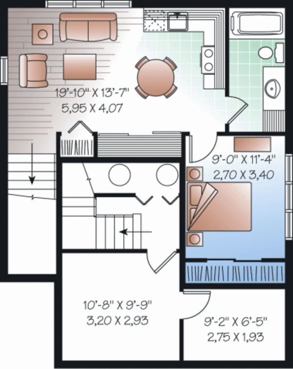 House Plan Design - Country Floor Plan - Lower Floor Plan #23-2182