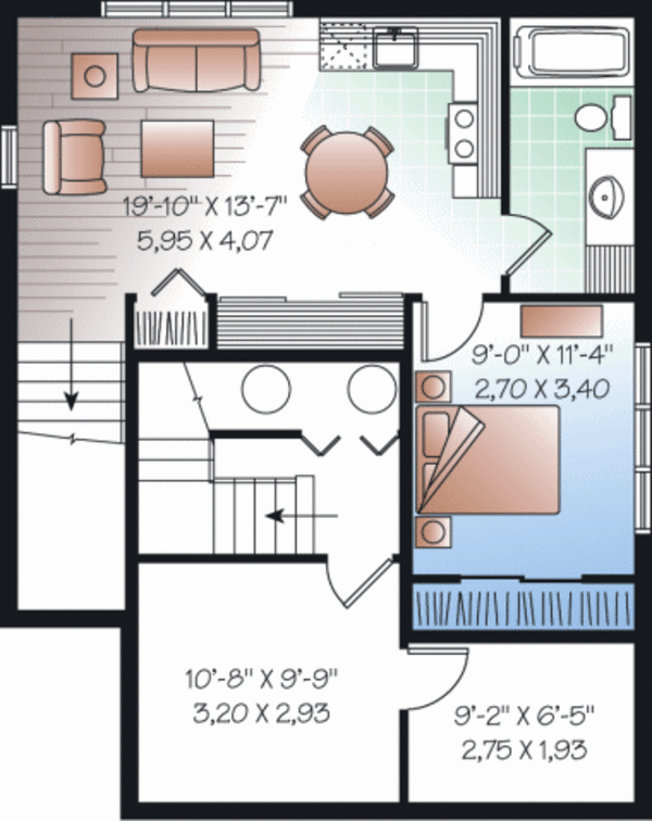 Country Floor Plan - Lower Floor Plan #23-2182