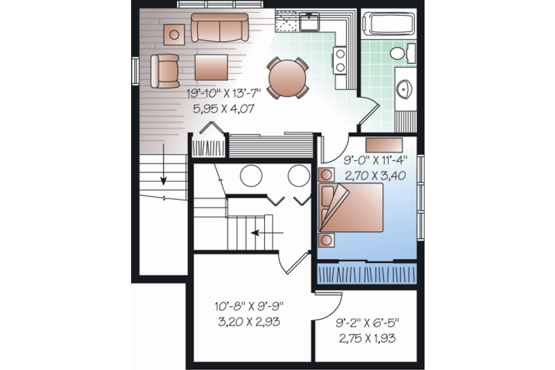 Architectural House Design - Floor Plan - Lower Floor for Country House Plan #23-2182 - 4 bed, 2.5 bath