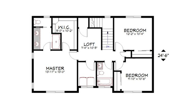 Contemporary Floor Plan - Upper Floor Plan #943-52