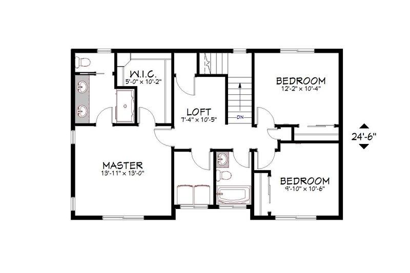 Architectural House Design - Floor Plan - Upper Floor for Contemporary House Plan #943-52 - 3 bed, 2.5 bath