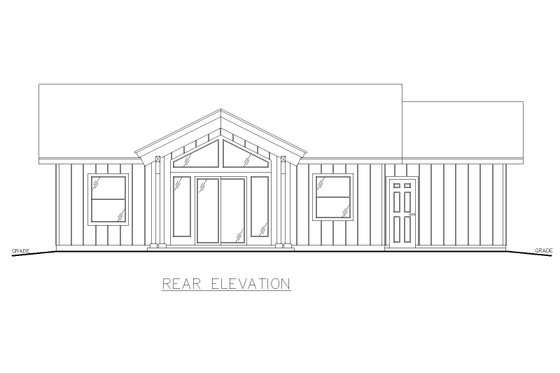 Exterior - Rear Elevation for Farmhouse House Plan #117-986 - 1 bed, 2 bath