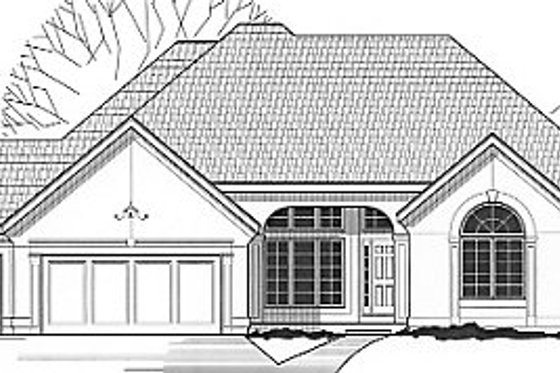 Exterior - Front Elevation for Traditional House Plan #67-384 - 4 bed, 4 bath