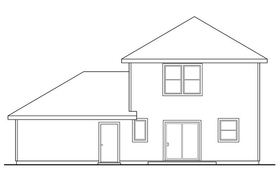 Exterior - Rear Elevation for Farmhouse House Plan #124-315 - 3 bed, 2.5 bath