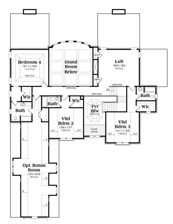 Dream House Plan - European Floor Plan - Upper Floor Plan #419-240