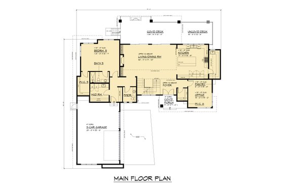 Floor Plan - Main Floor for Modern House Plan #1066-318 - 5 bed, 5.5 bath