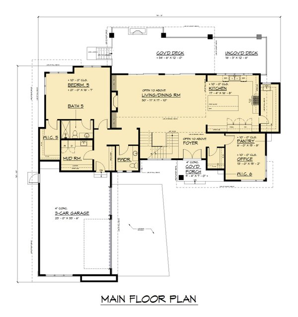 Modern Floor Plan - Main Floor Plan #1066-318