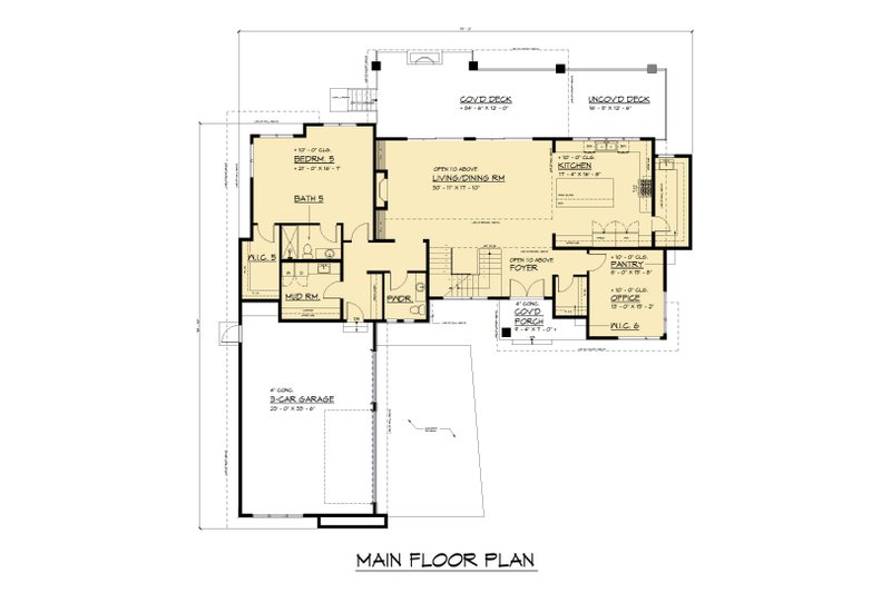 Architectural House Design - Floor Plan - Main Floor for Modern House Plan #1066-318 - 5 bed, 5.5 bath