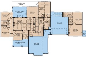 Floor Plan - Main Floor for Craftsman House Plan #923-308 - 5 bed, 3 bath