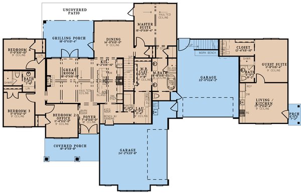 Craftsman Floor Plan - Main Floor Plan #923-308