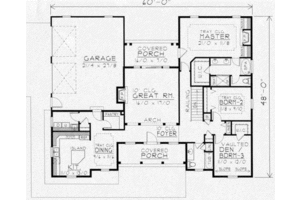 Floor Plan - Main Floor for Traditional House Plan #112-120 - 3 bed, 2 bath