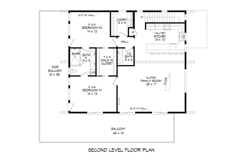 Architectural House Design - Floor Plan - Upper Floor for Southern House Plan #932-854 - 3 bed, 2.5 bath
